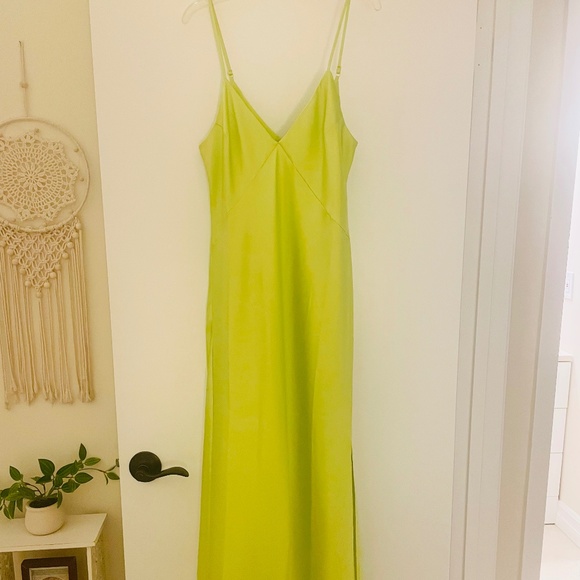 A New Day Vibrant Green Midi Slip Dress - Picture 1 of 6